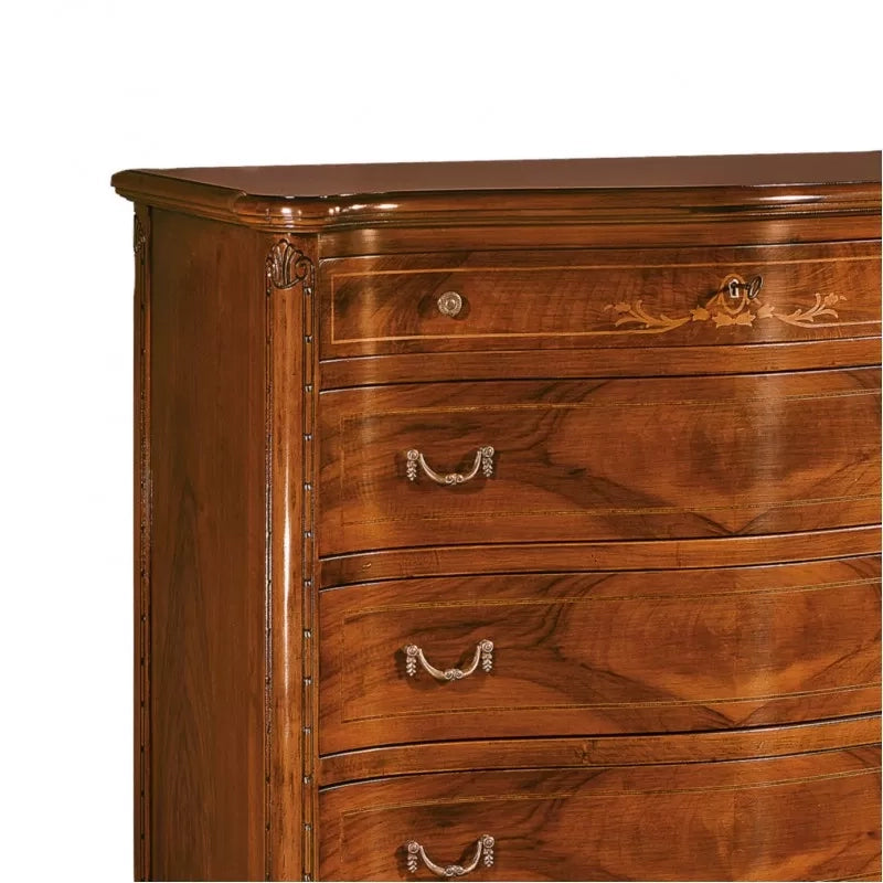 Como' in legno 4 cassetti con intarsio l.125 p.53 h.113 - Mobili 2G