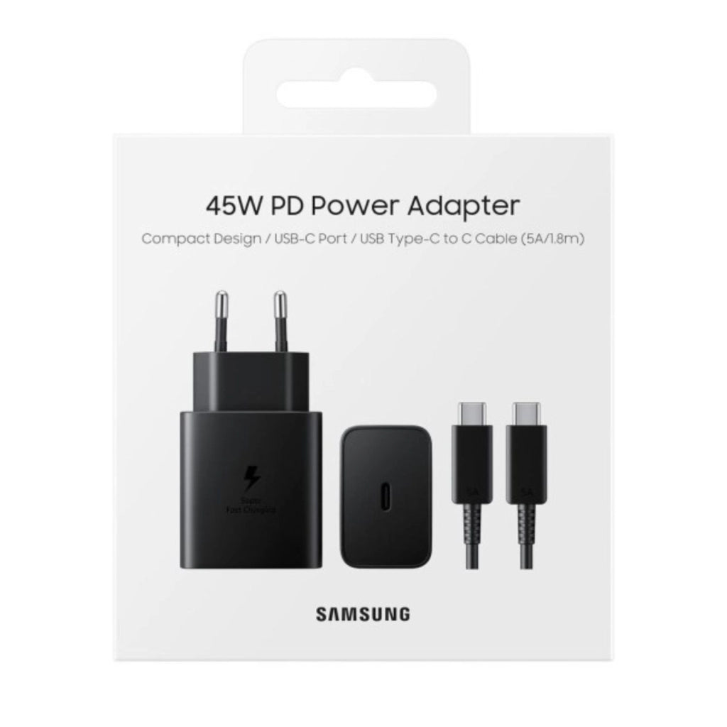 Samsung Caricatore 45W EP-T4511 FC2 USB-C +Cavo1.8m USB-C Black