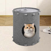 Gattoletto 58 x 33 x 30 cm - Apertura Peek-a-Boo - Protezione unghie gatto grigio Gattoletto