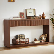 Consolle da ingresso 150x35x85 cm con 2 cassetti e ripiano aperto noce