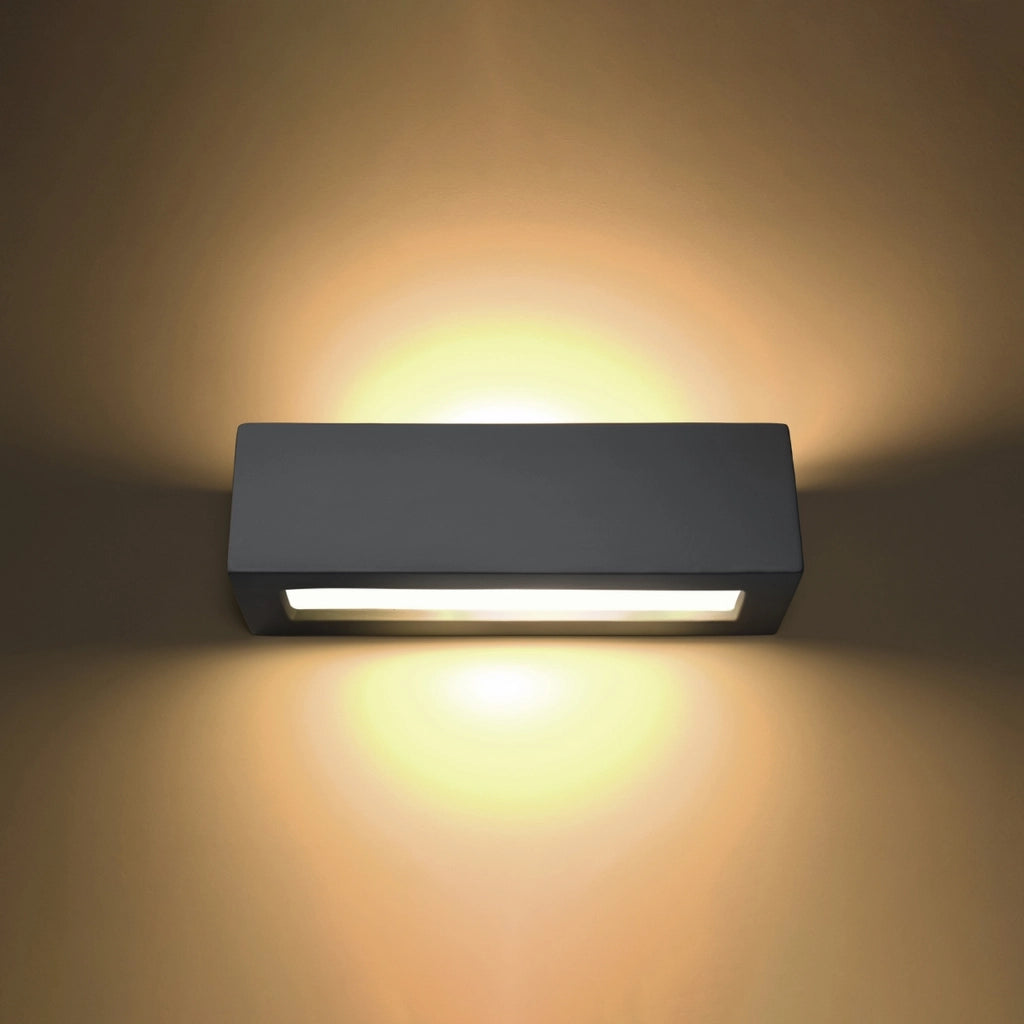 Applique da parete Pure Lume POLARO grigio E27 ceramica