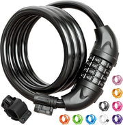 Blocco Freno per Bicicletta, Blocco Freno per Bicicletta a Cavo 1,2 Metri Resettabile, Blocco Freno per Bicicletta Combinato con Braccio di Montaggio, Accessori per Biciclette, Scooters Elettriche, Motocicli