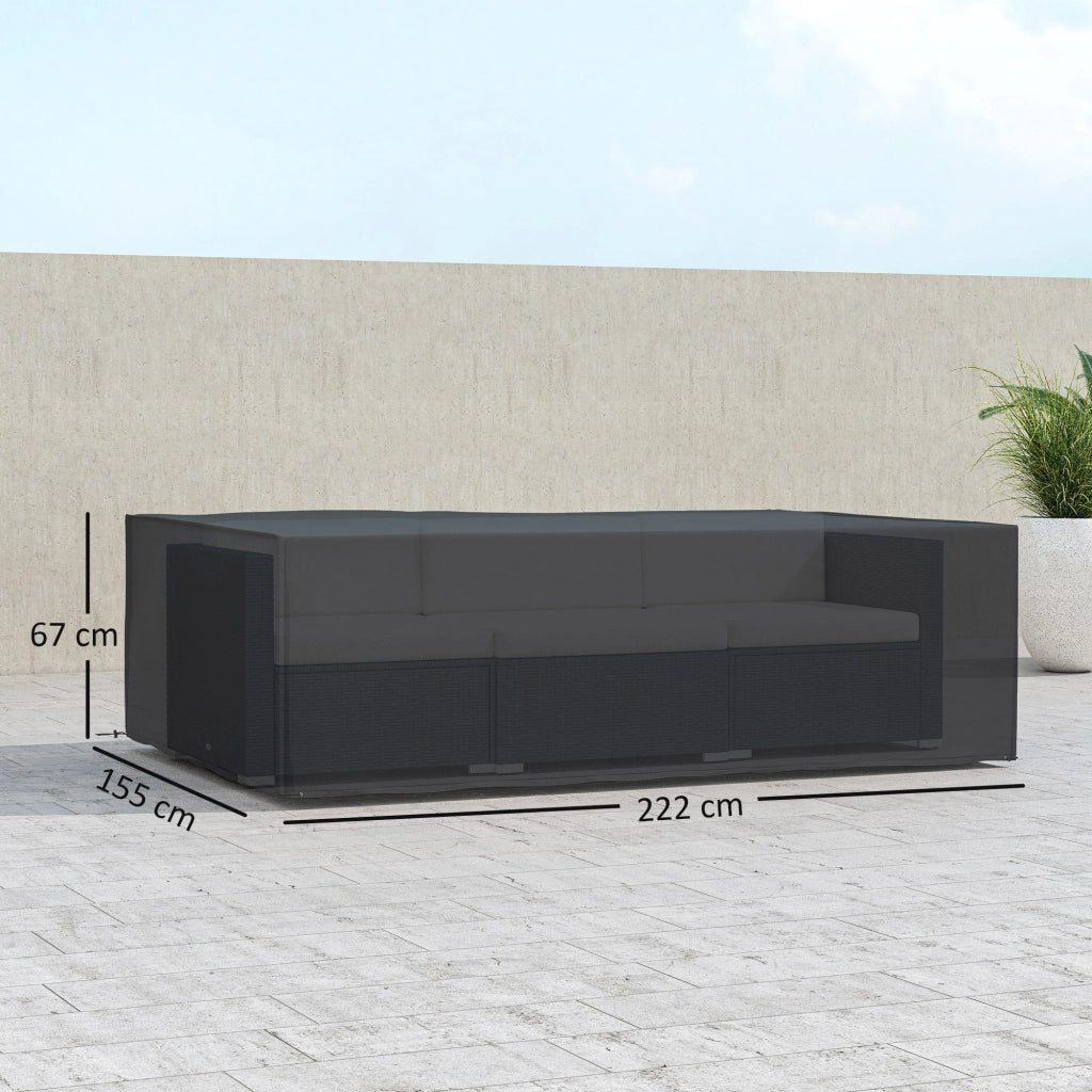 Copertura per set mobili da giardino ¨C Xylo ¨C tessuto Oxford impermeabile anti-UV, 222x155x67 cm, nero