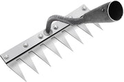 Multifunzionale hark metallica per erbacce, hark per giardino, hark portatile per la rimozione delle erbacce, attrezzo per giardino per la rimozione/annientamento/piantagione (senza lama) (8 denti) - argento