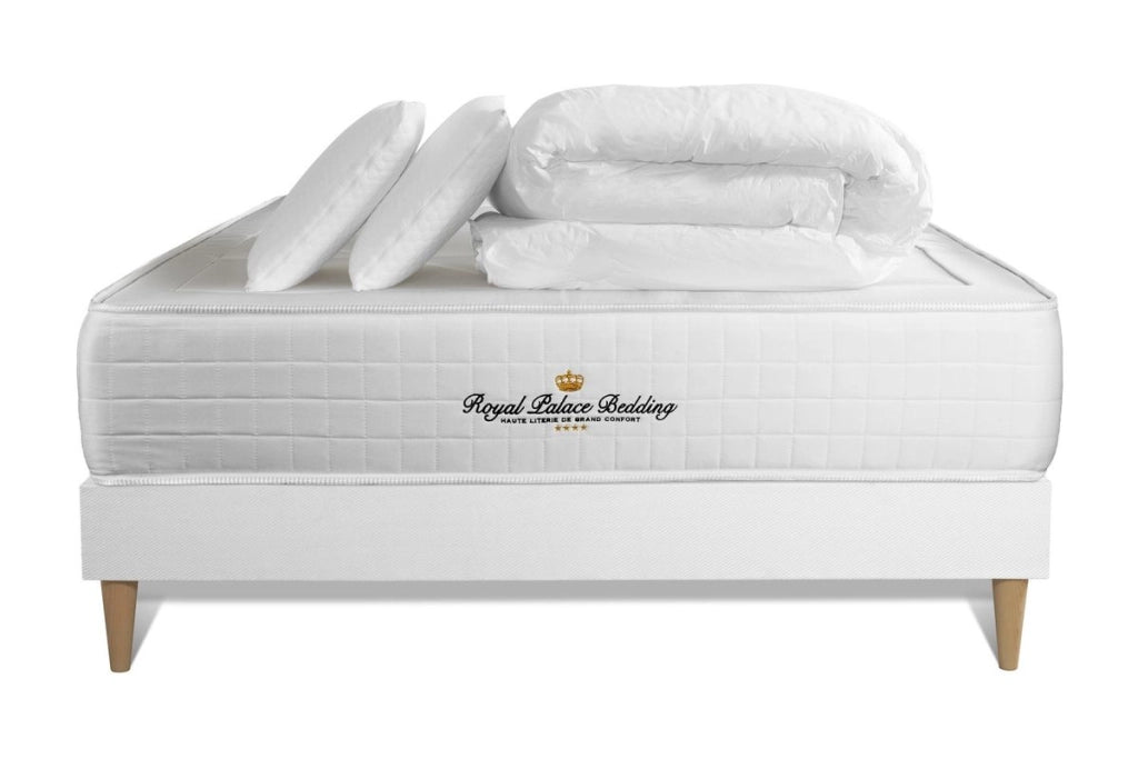 Pacchetto letto completo - Materasso 140x200cm + Box spring con doghe (kit) + 2 cuscini + Piumino - Windsor