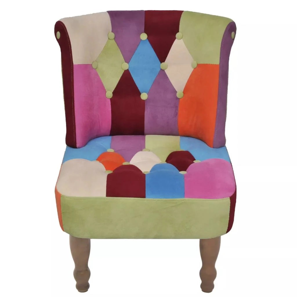 Poltroncina poltrona lounge design club divano da salotto in stile francese con tessuto patchwork 1102035/3