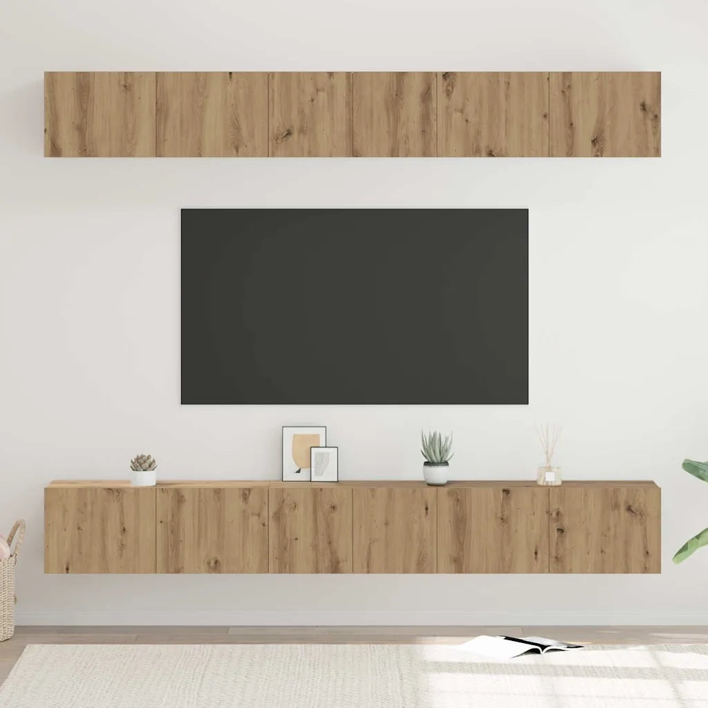 Set mobile TV 6 pcs Rovere artigianale Legno multistrato 3393476