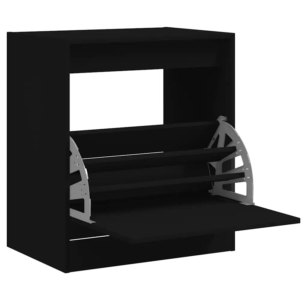Scarpiera-Scaffale per scarpe Nera 60x42x69 cm in Legno Multistrato