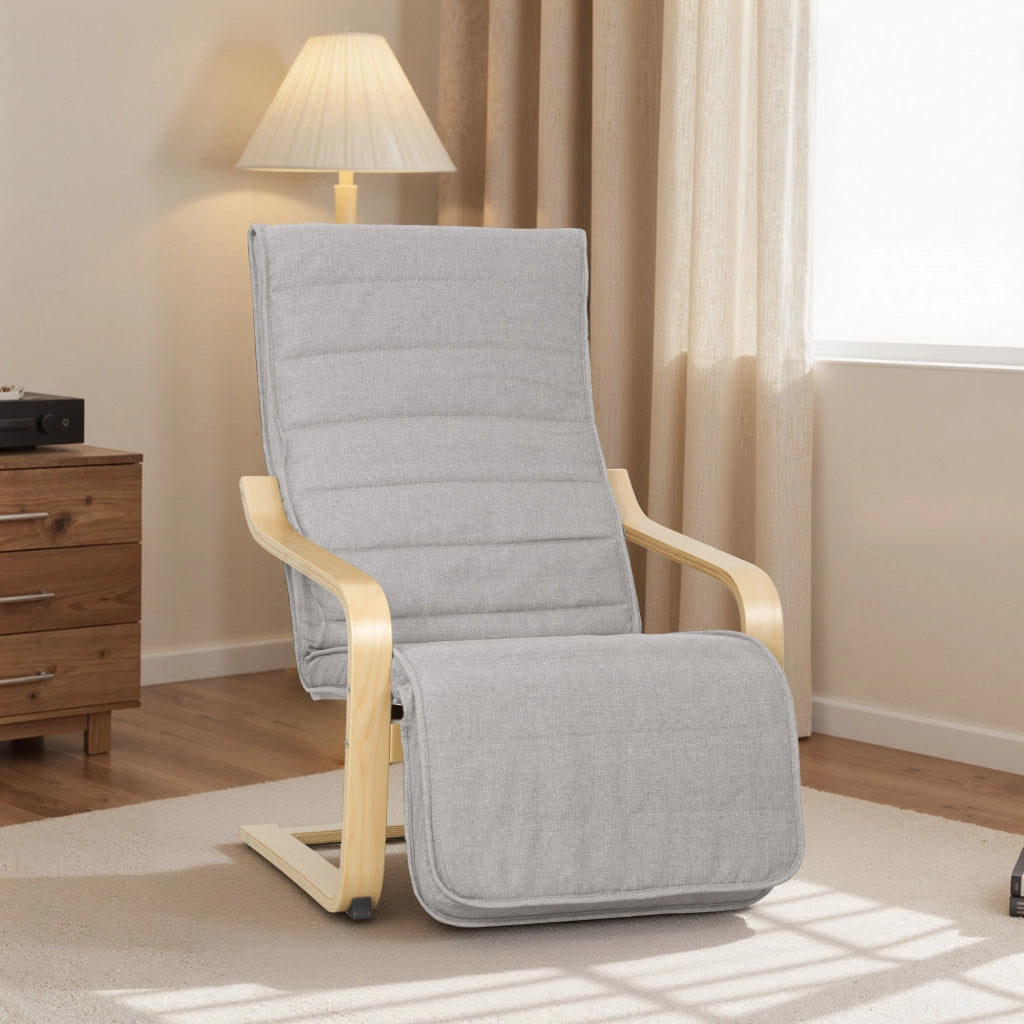 Poltrona relax con poggiapiedi regolabile ¨C Xylo ¨C tessuto grigio scuro 66,5x94x100cm
