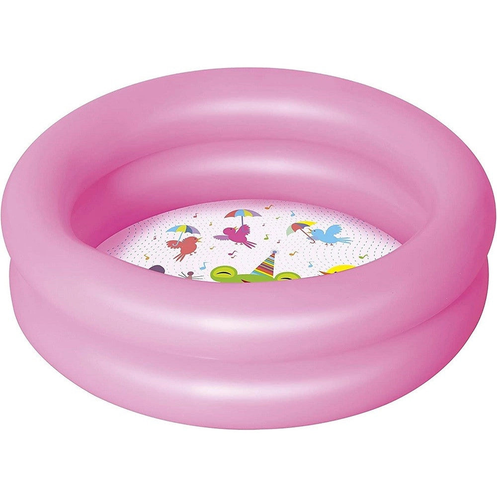 Trade Shop - Piscina Per Bambini 2 Anni+ Baby 2 Anelli Fondo Disegnato 61x15cm 2 Colori 51061 -