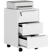 Scrivania a rotelle con 3 cassetti e serratura ¨C zephmum ¨C bianco 40x40x63.5 cm