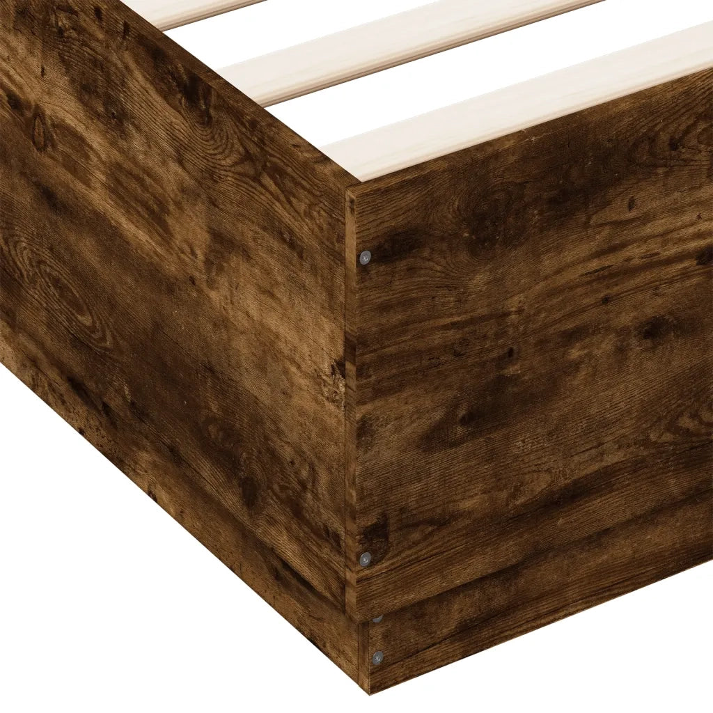 Giroletto con Luci LED Rovere Fumo 120x200 cm Legno Multistrato