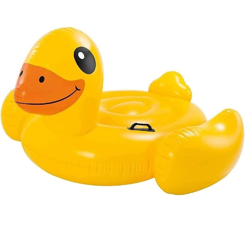 Trade Shop - Cavalcabile Papera 147x147x81 Cm Gonfiabile Giocattolo Piscina 2 Maniglie 57556 -