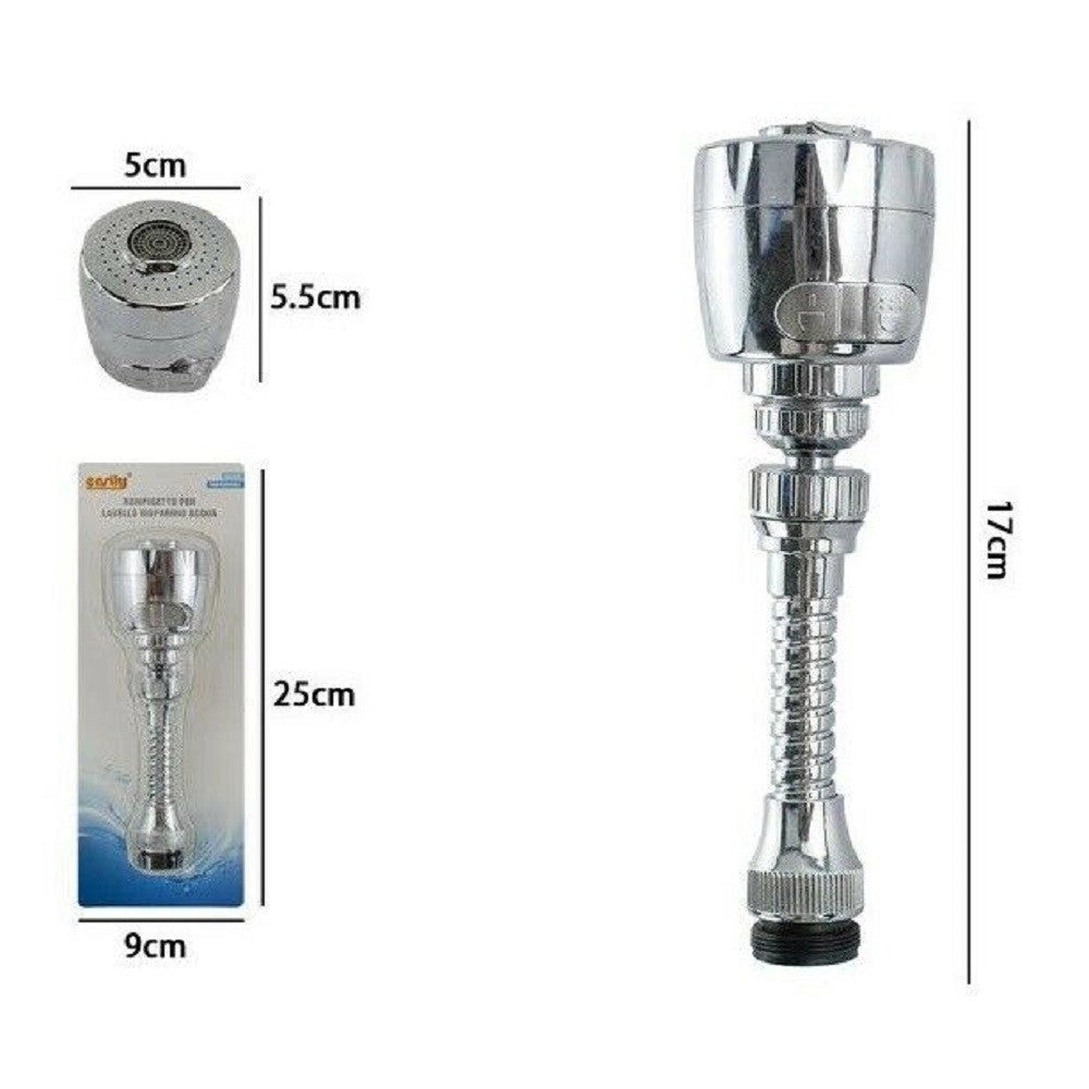 Trade Shop - Aeratore Rompigetto Rubinetto Cucina Per Lavello Cromato Filtro Snodato 69273 -