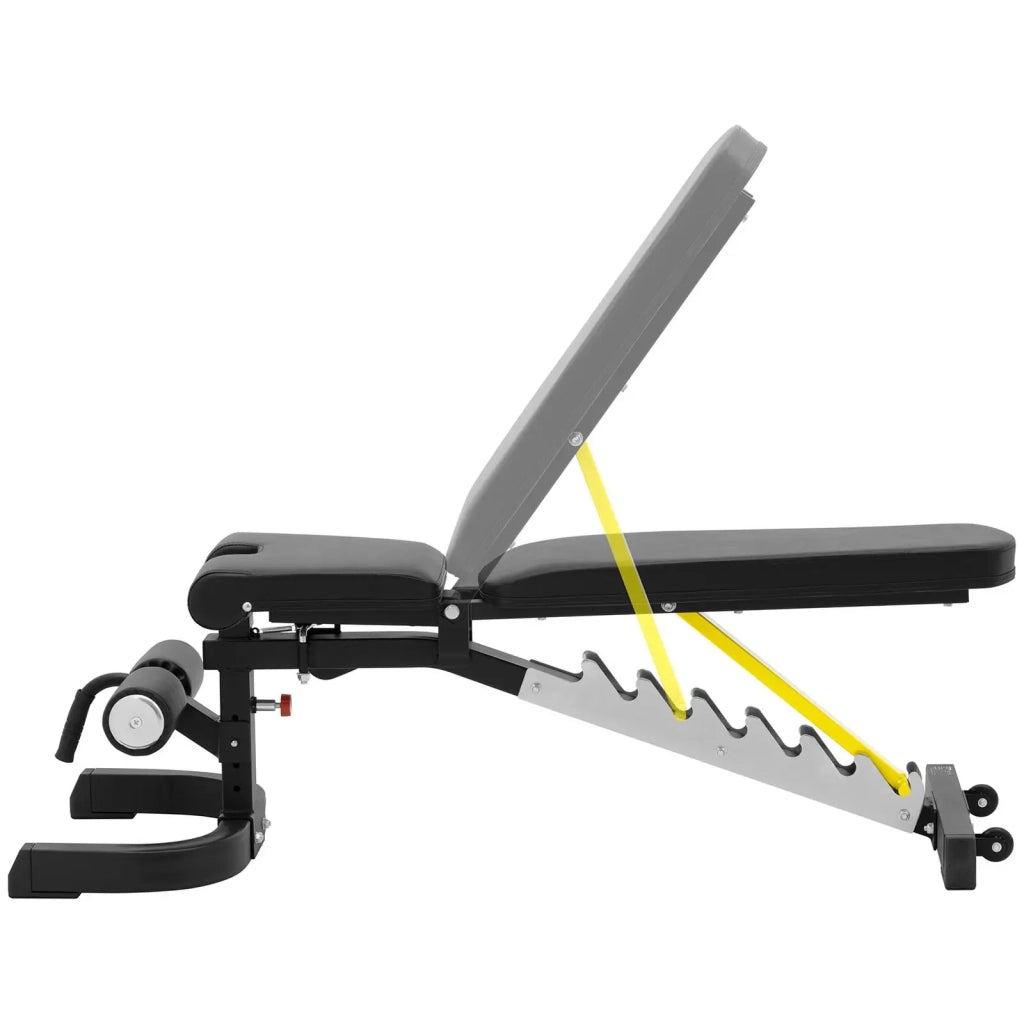 Panca pesi con portata fino a 150 kg inclinazione regolabile da 80° a 180° pieghevole acciaio PU schiuma nero 14_0008397