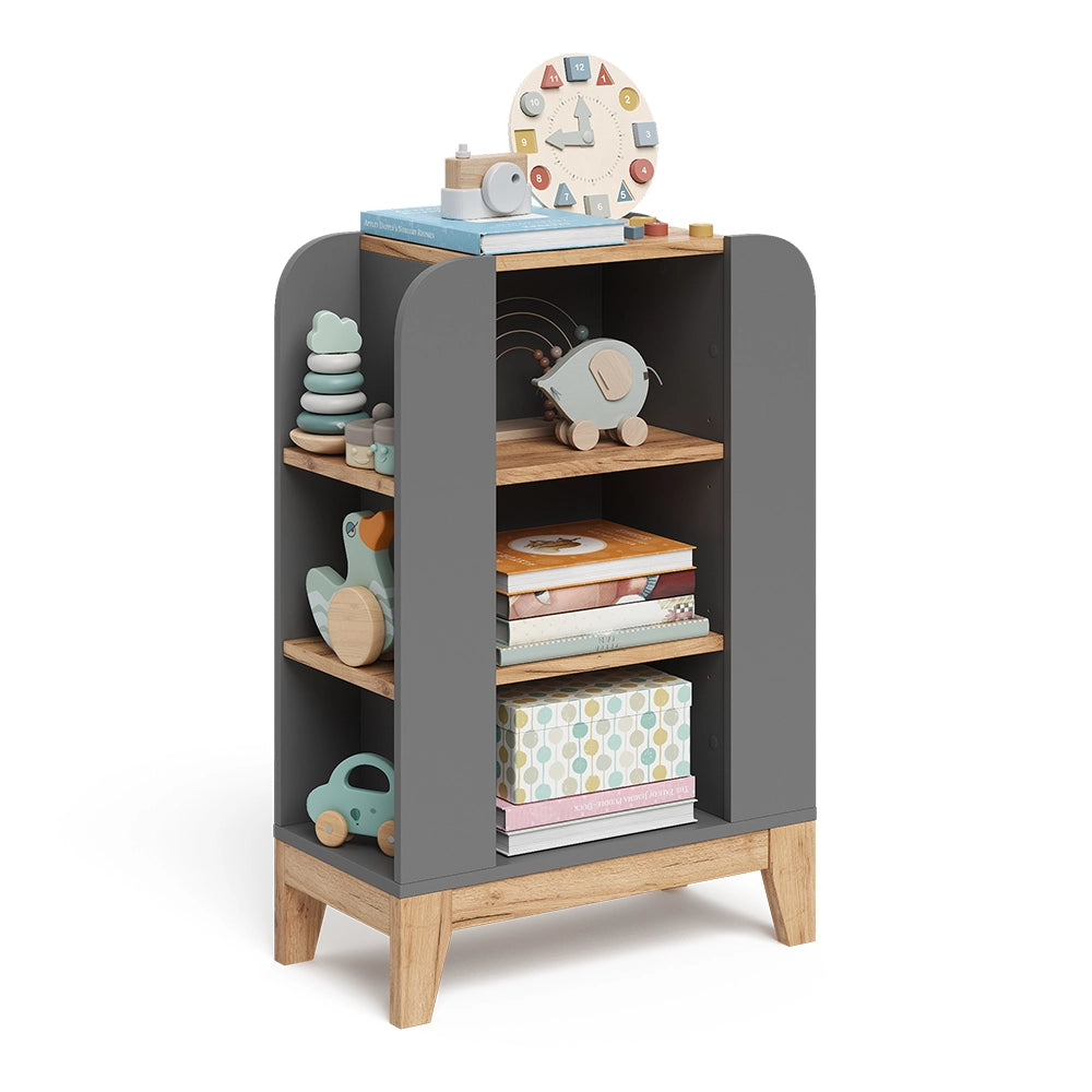 Vitalispa Libreria bambini Artigiano/grigio 60 x 88 cm con 9 scomparti