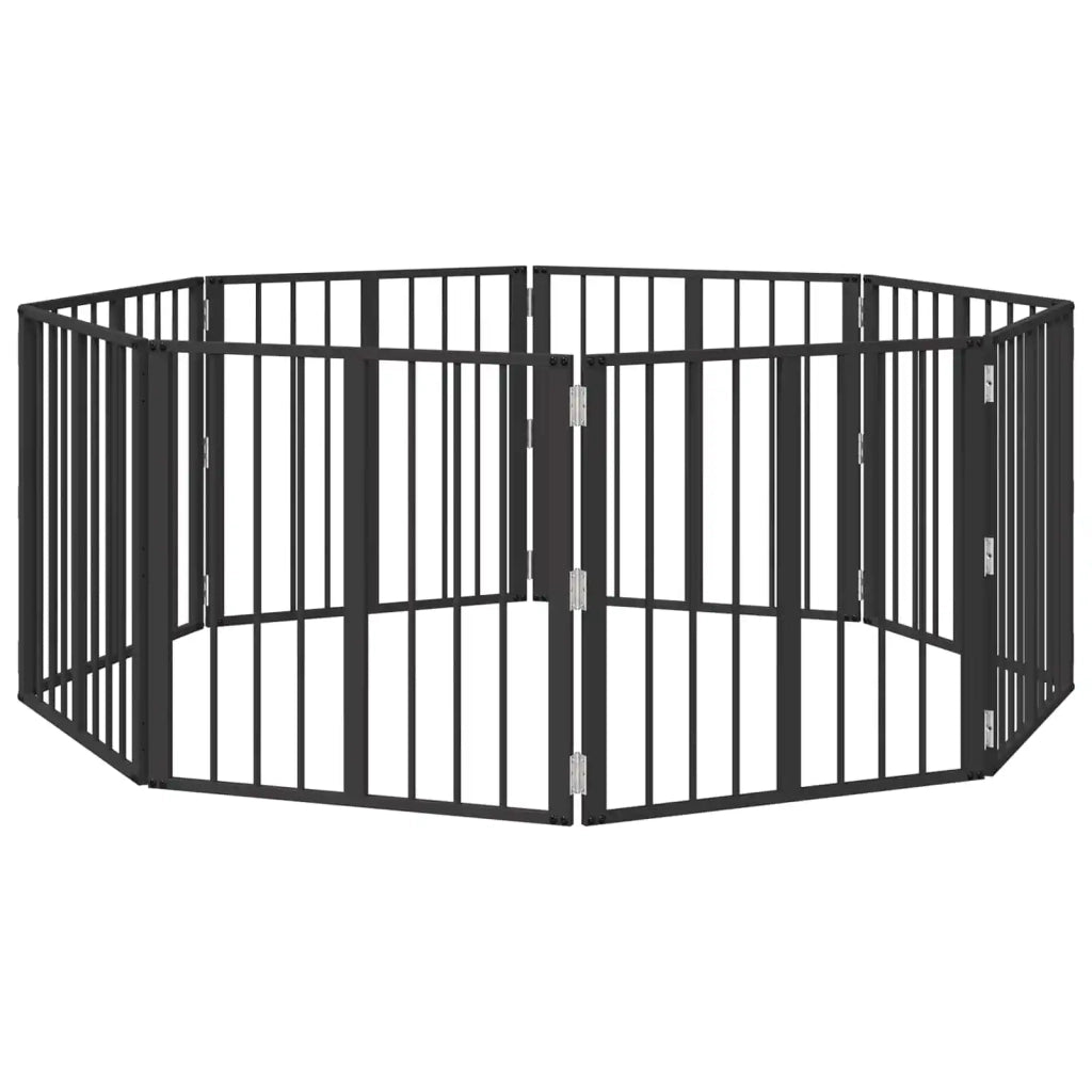 Cancello per cani 8 pcs Nero 60 x 60 cm Acciaio zincato 892022