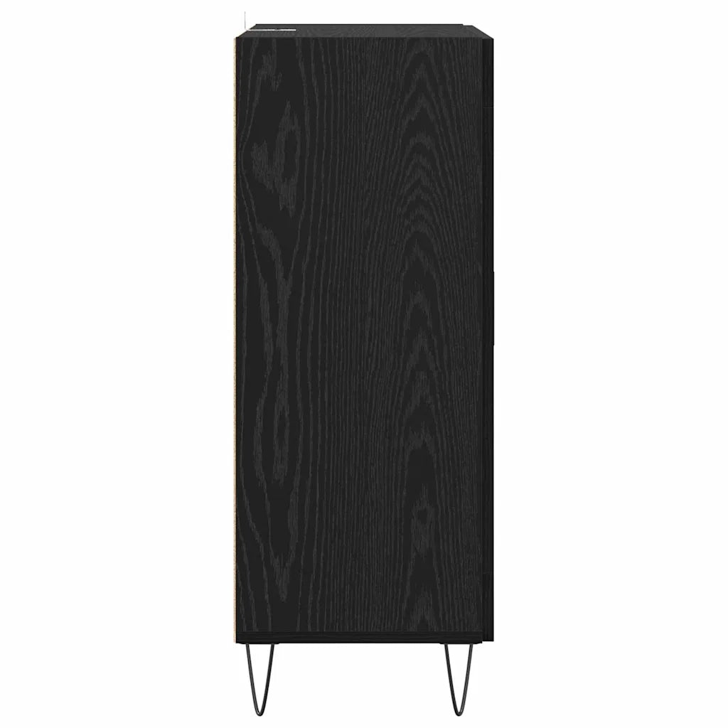 Credenza | Madia | Buffet da pranzo | Armadio da pranzo Rovere Nero 69,5 x 34 x 90 cm Legno multistrato