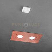 PATH SOSPENSIONE 2+1 LUCI BIEMISSIONE FOGLIA RAME 1141-S2 R+1-FR