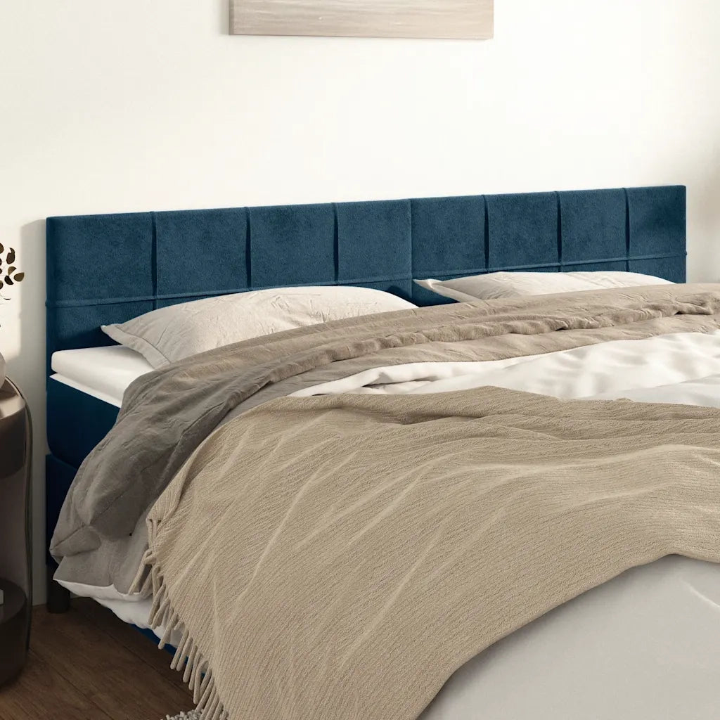 Testiera Blu Scuro 180x5x78/88 cm in Velluto 346086