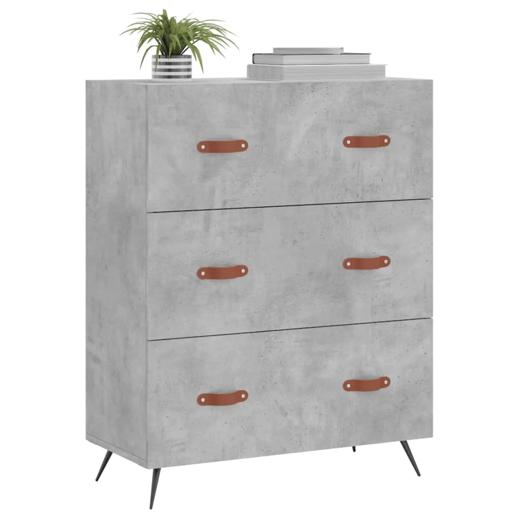 Credenza Grigio Cemento 69,5x34x90 cm in Legno Multistrato 827824