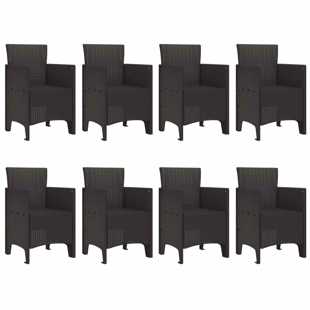 Set da Pranzo per Giardino 9 pcs Marrone Polipropilene 3378737