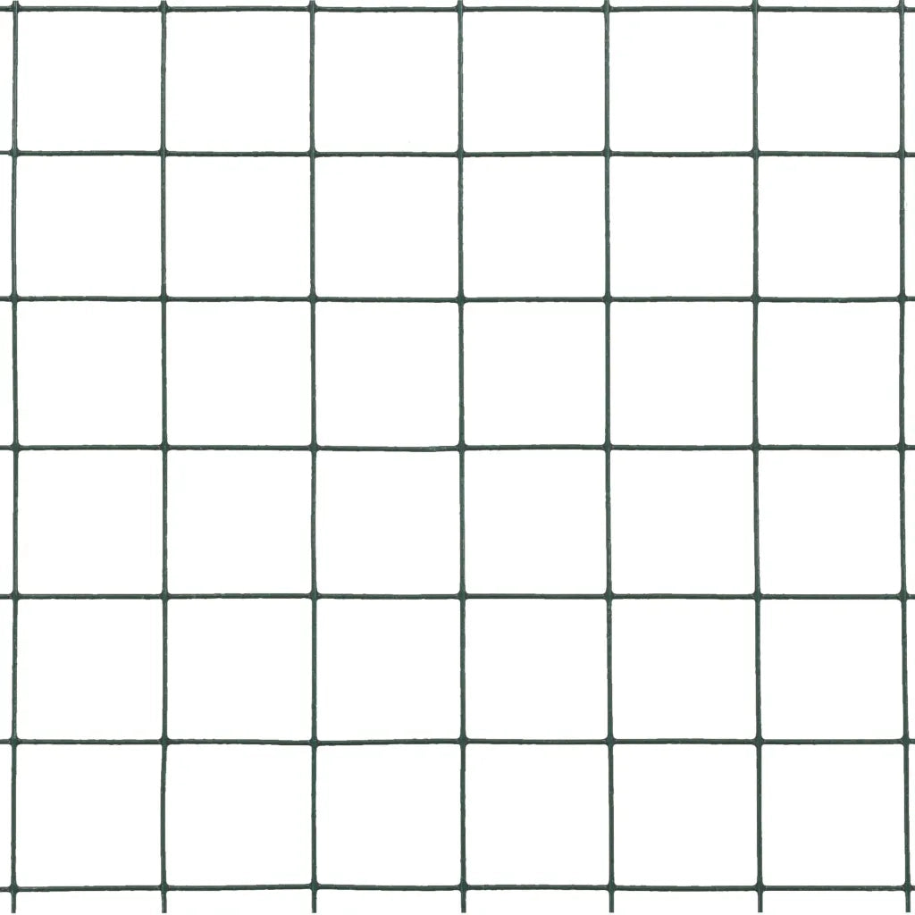 Recinzione in Rete per Pollaio in Acciaio e PVC 25x0,5 m Verde 143632
