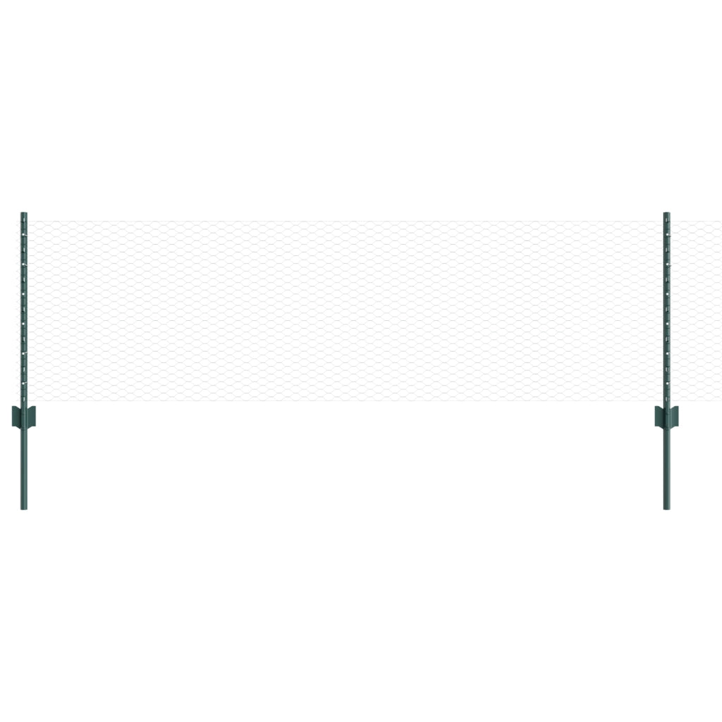 Pali Recinzione  11 pz U-Channel Verde 60 cm Acciaio
