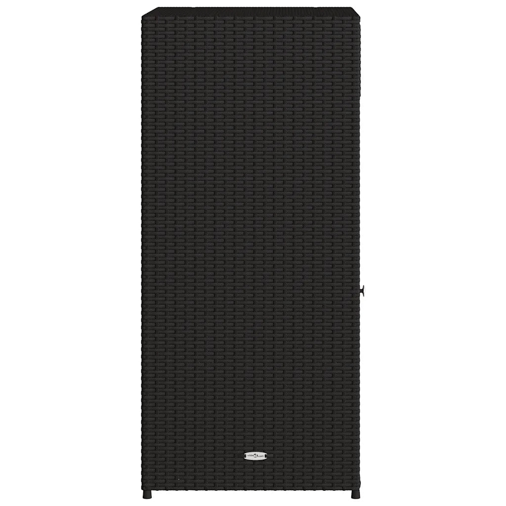 Armadietto Portaoggetti da Giardino Nero 55x55x111cm Polyrattan 365559