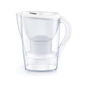 Brita caraffa filtrante marella bianca (2.4l) incl. 6 x filtri maxtra pro all-in-1 - adatta alla porta del frigorifero con memo digitale e coperchio ribaltabile - 1051474