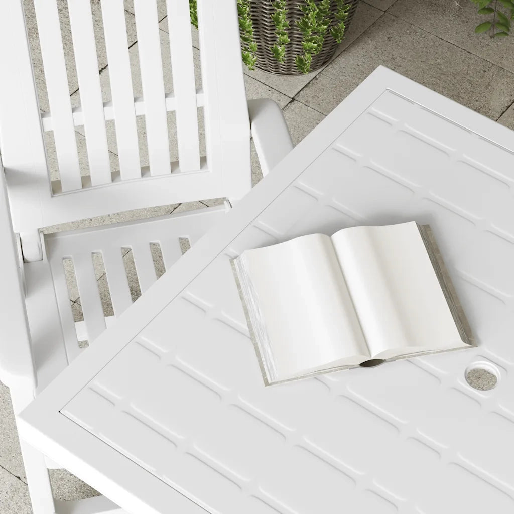 Tavolo da Giardino Bianco 78x75x72 cm in Plastica 48802