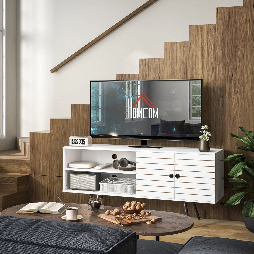 Mobile TV per Televisori 65 Pollici ¨C zephmum ¨C Bianco 145x38x65 cm