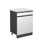 Vicco Base da cucina Bianco 60 cm Marmo AP