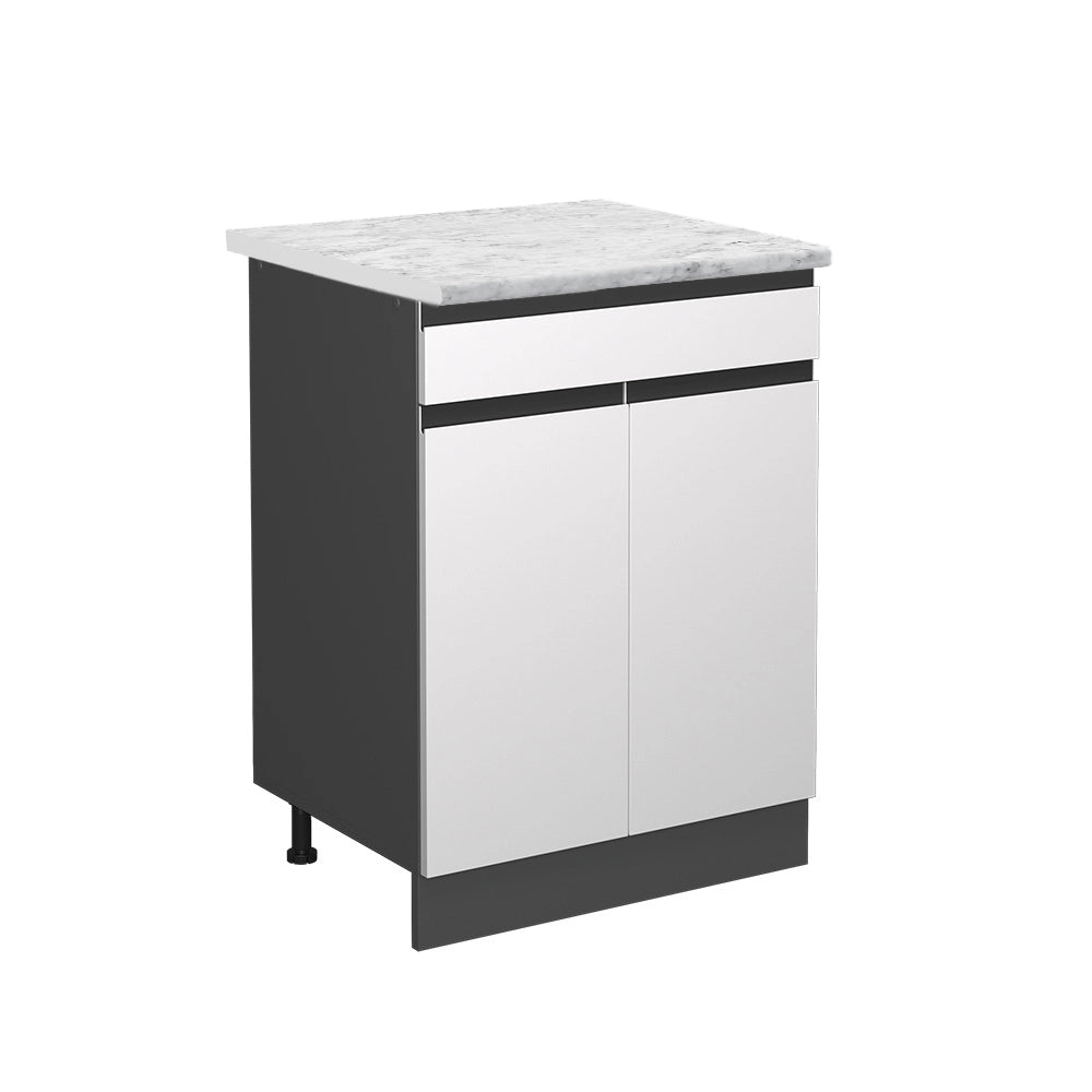 Vicco Base da cucina Bianco 60 cm Marmo AP