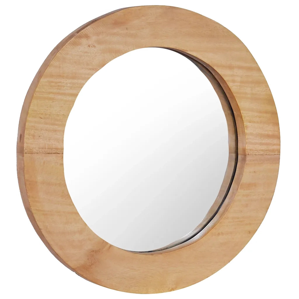 Specchio da Parete 40 cm in Legno di Teak Rotondo 288805