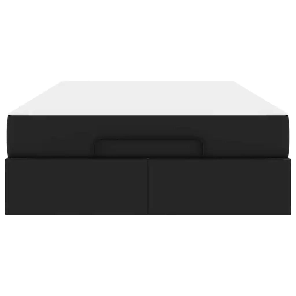 vidaXL Struttura letto con materasso Nero 120 x 200 cm Pelle sintetica