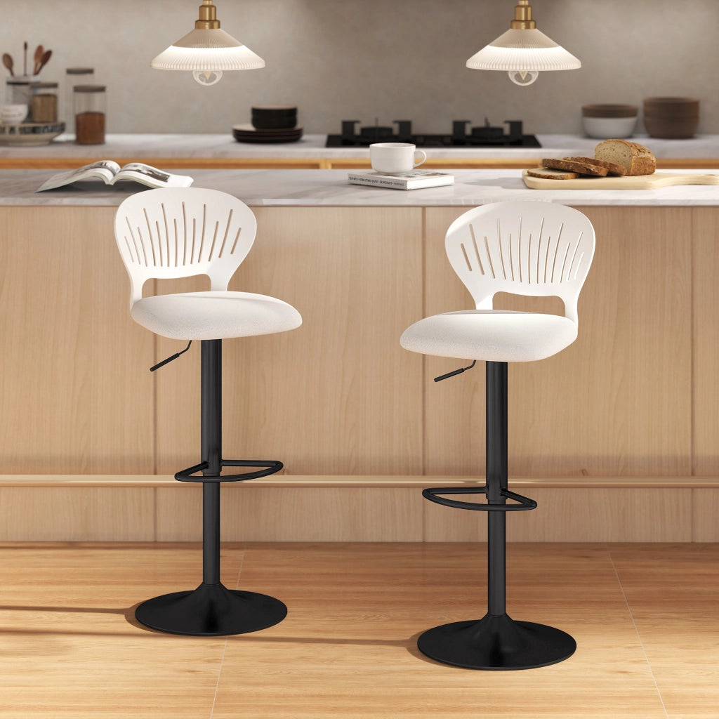 Sgabelli da Bar Regolabili in Altezza ¨C zephmum ¨C 2 Pezzi Bianco
