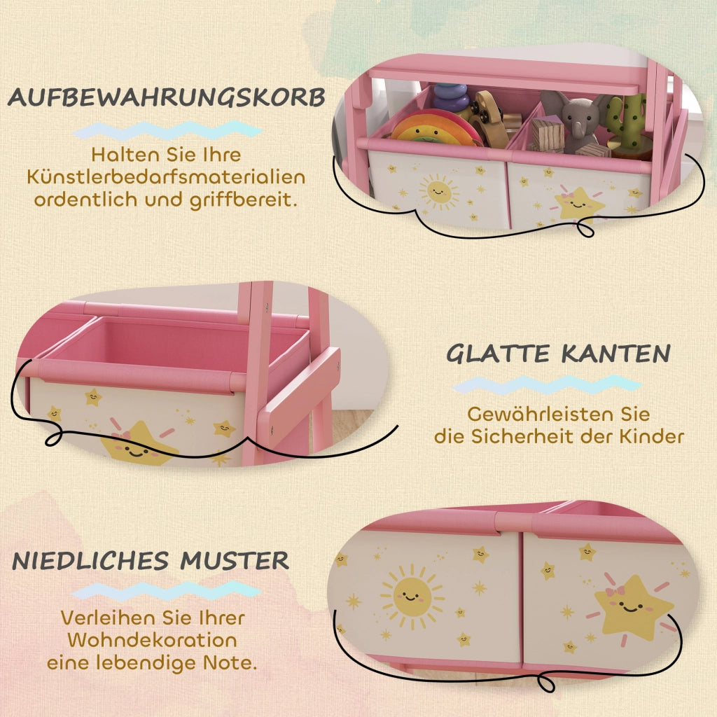 Casetta per bambini con tavolo, lavagna e contenitori ¨C Minimal ¨C Rosa