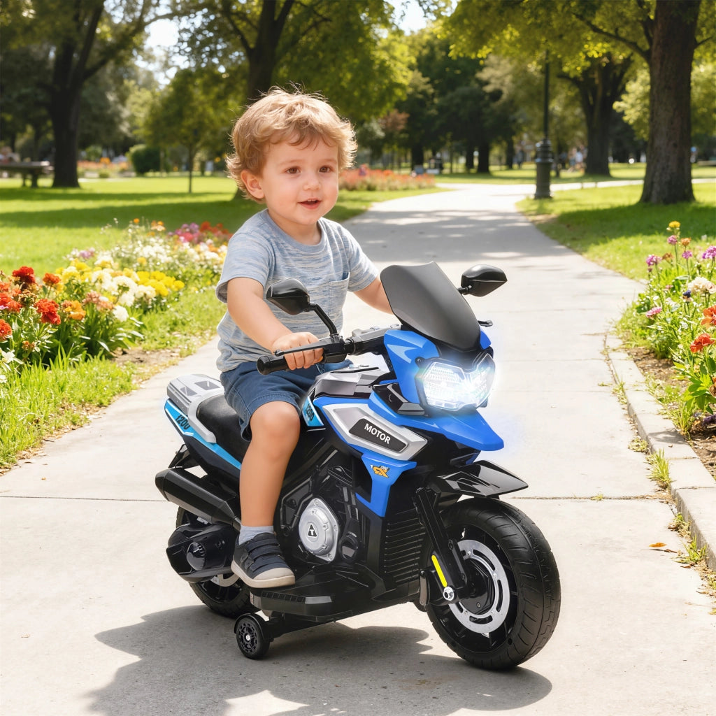 Moto Bambini con Rotelle ¨C zephmum ¨C Blu, PP e Metallo, 85.5x44.5x56 cm