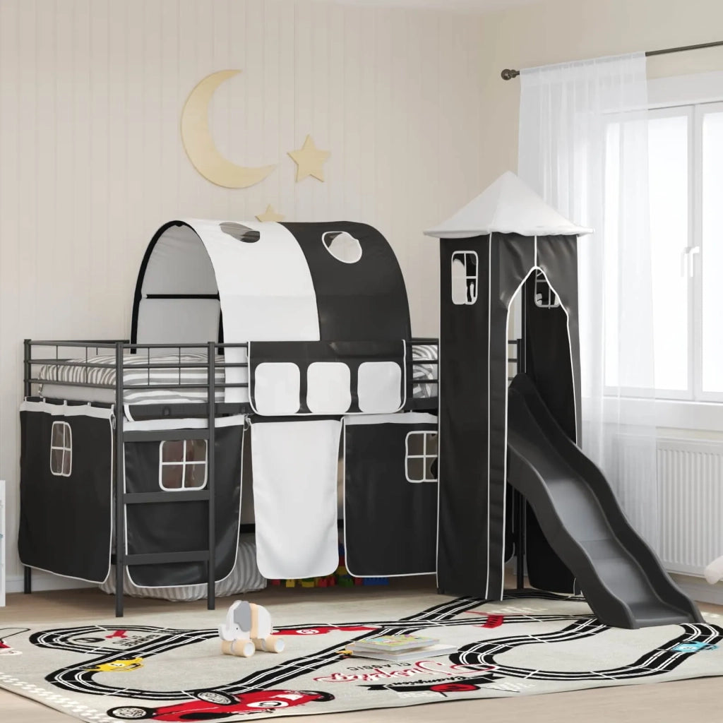 Struttura del letto loft per bambini Nero 79,5 x 200 cm Metallo