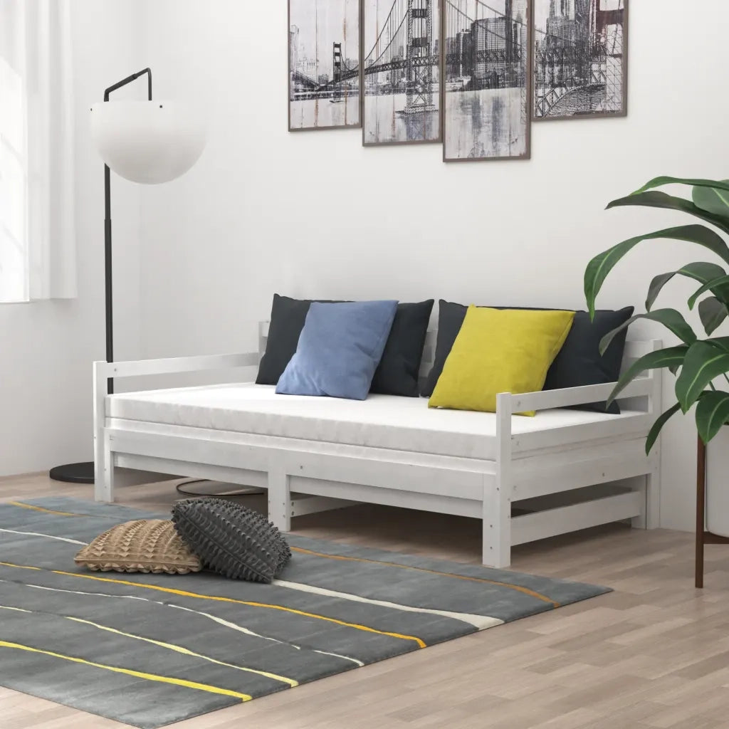 Dormeuse Estraibile Bianca in Massello di Pino 2x(90x200) cm 806956