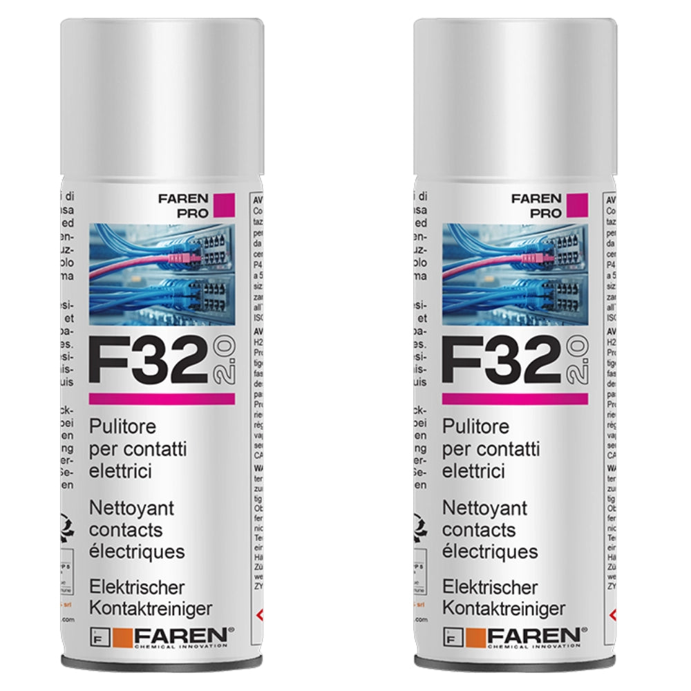 Faren f32 pulitore contatti spray sgrassante a rapida evaporazione 400ml 2 pezzi
