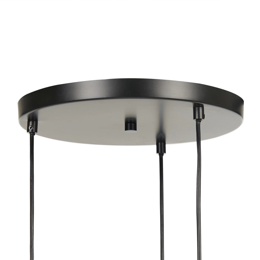 Lampada a sospensione in vetro grigio con paralumi in ferro fumè a 3 luci Design moderno Accessori per la casa Soggiorno