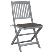 Sedie da Giardino Pieghevoli 6pz con Cuscini in Massello Acacia 3065442