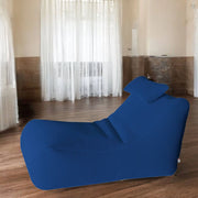 Pouf ??hck, Poltrona multiuso, Poltroncina sacco, Pouf poggiapiedi, Made in Italy, 70x120 h65 cm, Blu