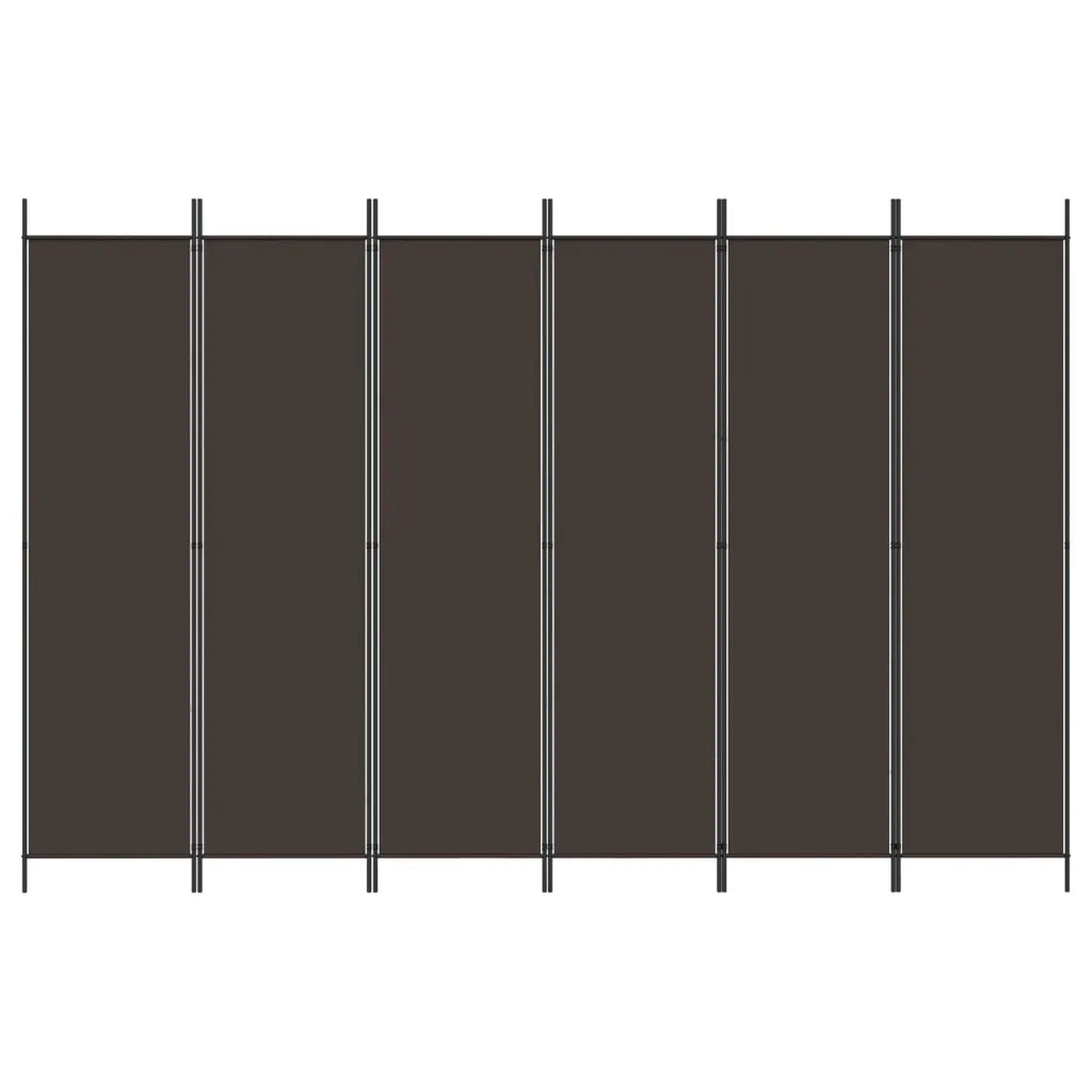Divisorio a 6 Pannelli Marrone 300x200 cm in Tessuto cod mxl 69533