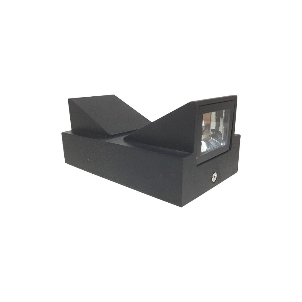 Trade Shop - Applique Lampada Faretto Per Uso Esterno A Led Luce 6500k 10w Nero Luce A 2 Vie -