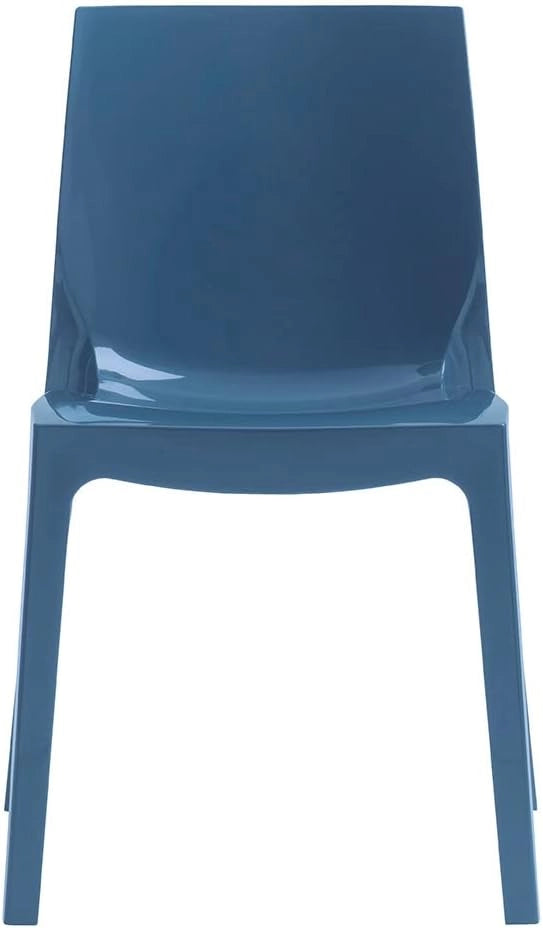 S6317BA Upon Ice Higlopp-Sedia impilabile, 54 x 52 x 81 cm, Colore: Blu Avio Lucido, Policarbonato