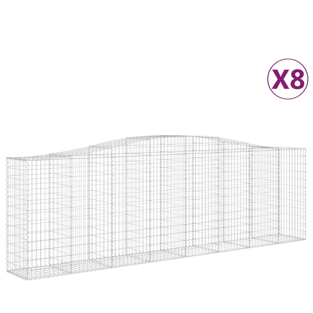 Cesti Gabbioni ad Arco 8 pz 400x50x120/140 cm Ferro Zincato 3145975
