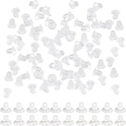 Set di 20 orecchini volanti - Orecchini siliconici universali - Stopper per orecchio - Accessori per orecchino - Orecchini anti-allergici in gomma - 100 pezzi.